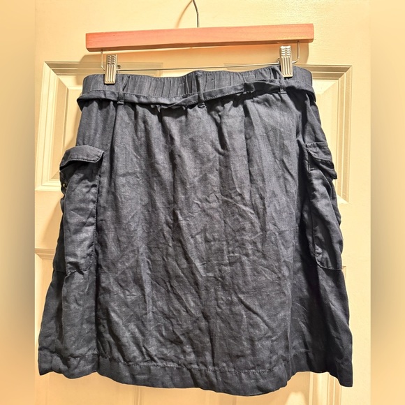 MICHAEL STARS EUC SZ M MARTINA LINEN SKIRT IN ADMIRAL (NAVY) - Picture 5 of 6